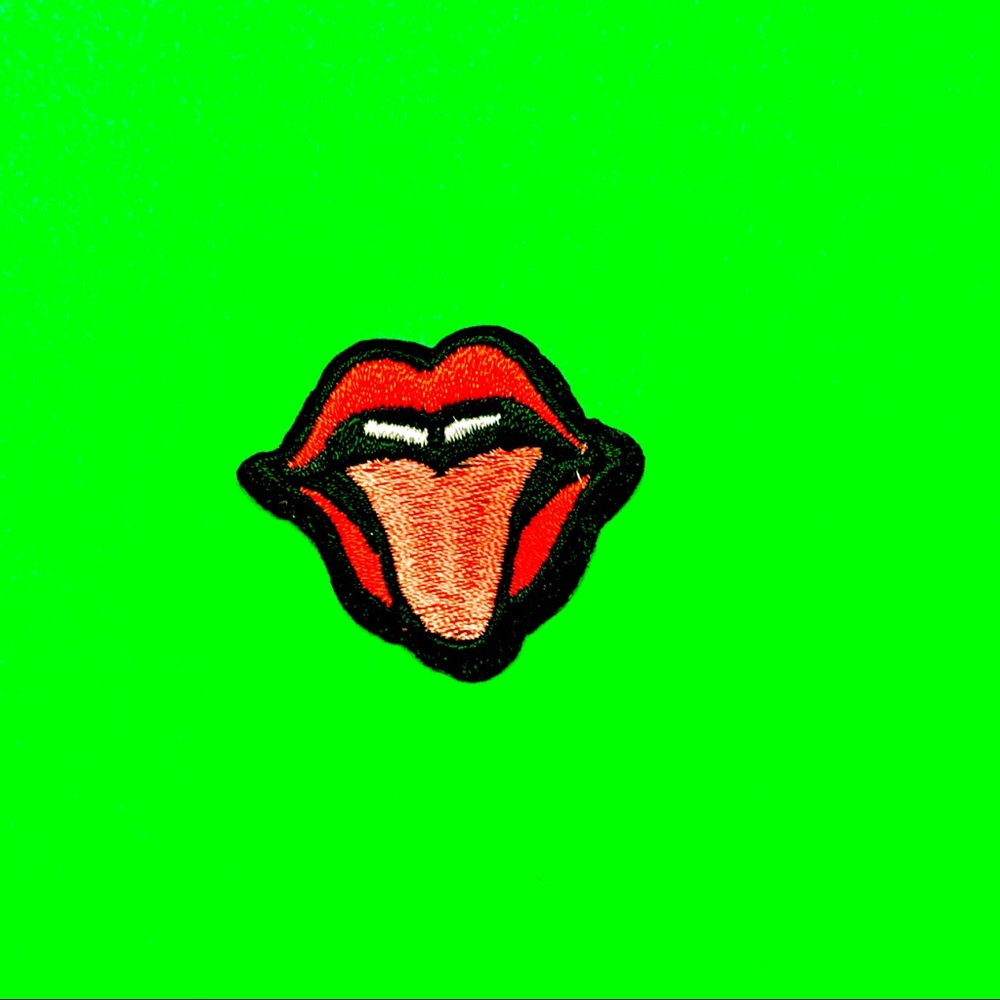 Small lips and mouth tongue out Iron On patch